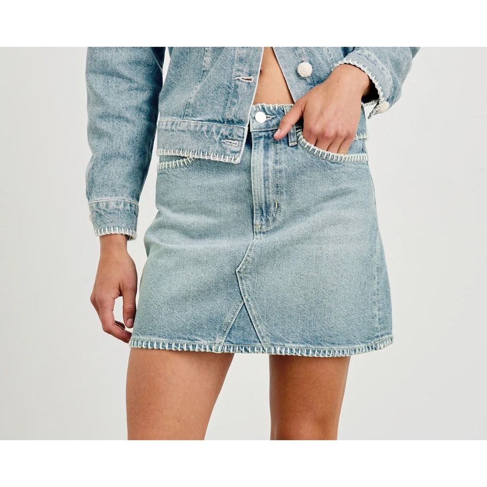 Rails Laurel‎ Whip Stitch Denim Skirt in Harbor Light Blue sz 26